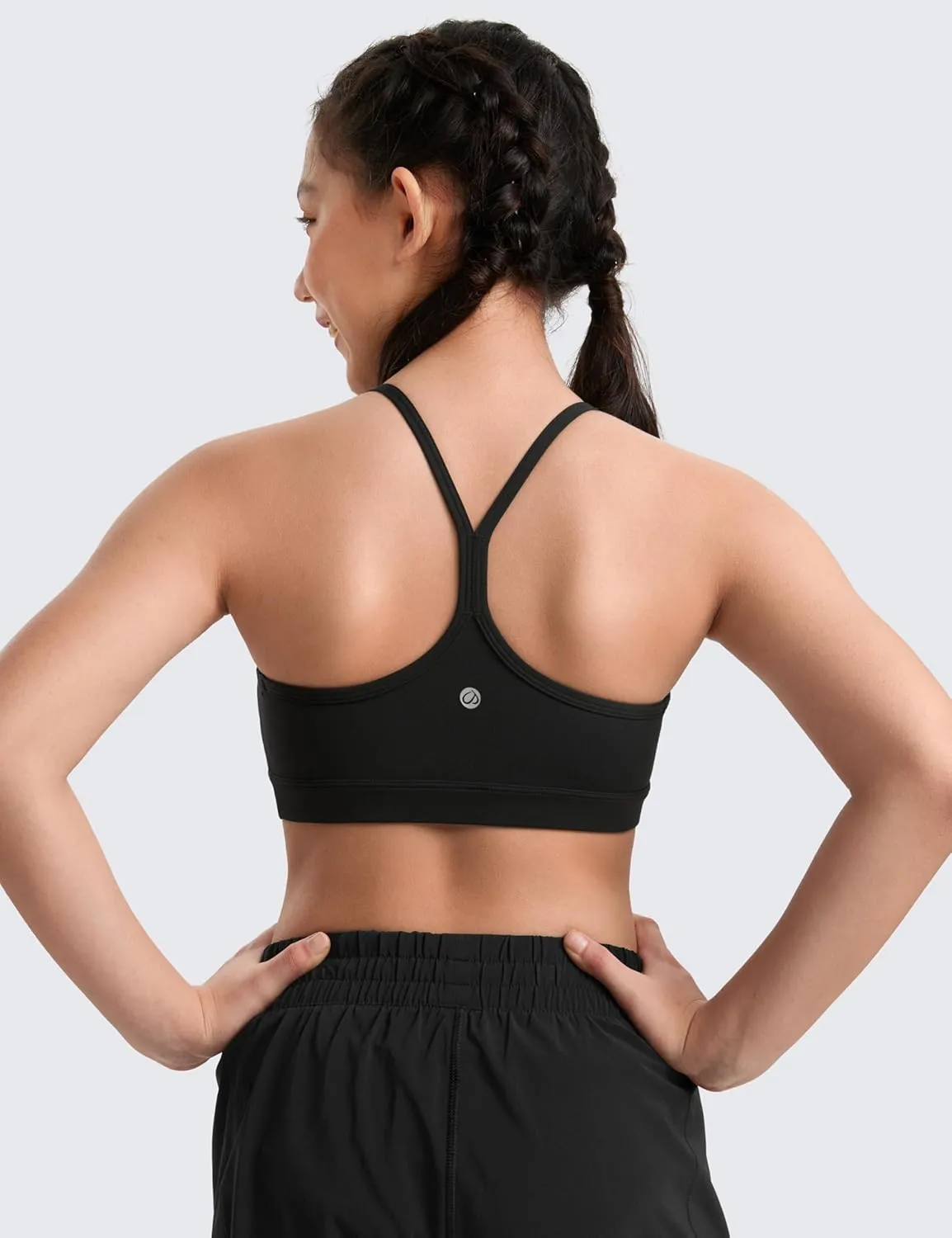 Racerback for Teens Kids Training Yoga Comfort Crop Top CRZ YOGA Butterluxe Girls Sports turnip vaporize fragrance Bra - Spaghetti Strap Y Back 