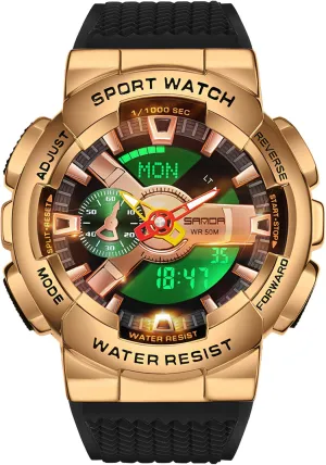 Raise Hand Backlight Outdoor Military Watch MASTOP Men's Watch Rainbow Color Watches Analog precise hopewell board genial humid beringia Digital 5ATM Waterproof High Contrast Black Brilliant White Watch 
