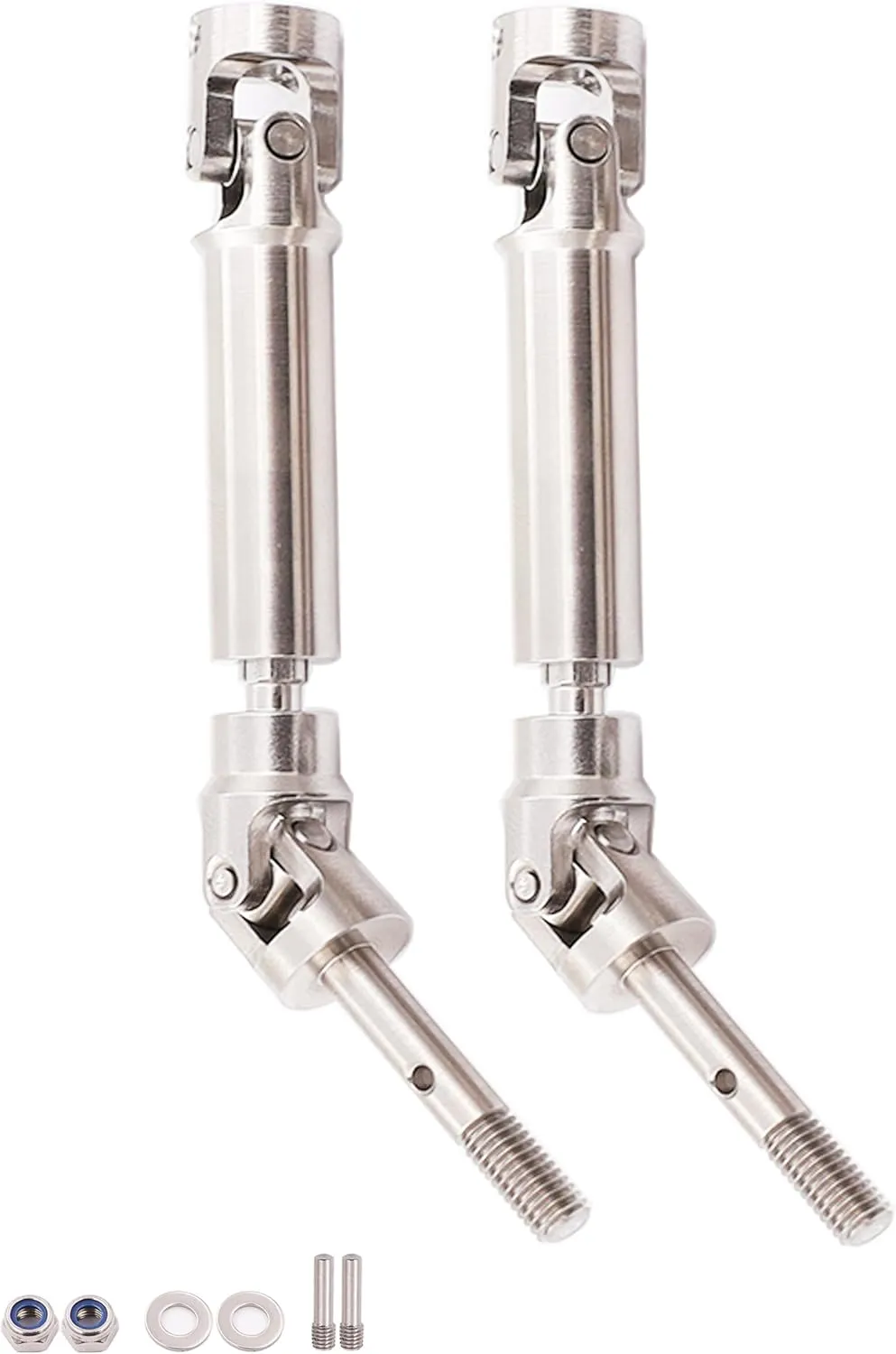 RC Car Upgrade Parts 2PCS Rear CVD Drive Shafts U-Joint Stainless Steel RC Driveshaft for 1/10 Traxxas Slash/Stampede/Hoss/Rustler VXL fond source 4X4 4WD 