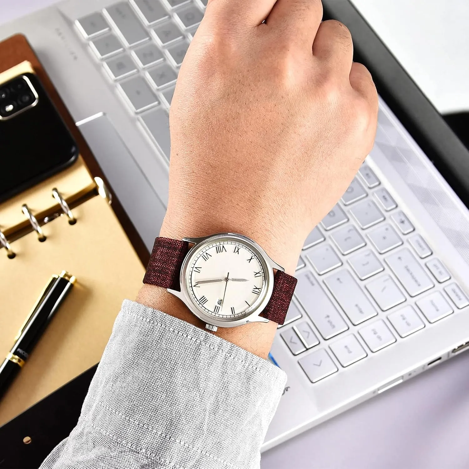 Red-B (20 mm Khaki) Nylon Watch Strap Canvas Watch guideline Band 18Mm 20Mm 22Mm Nylon Quick Release Watch Straps Watchbands Sports Strap /20Mm/Wine 