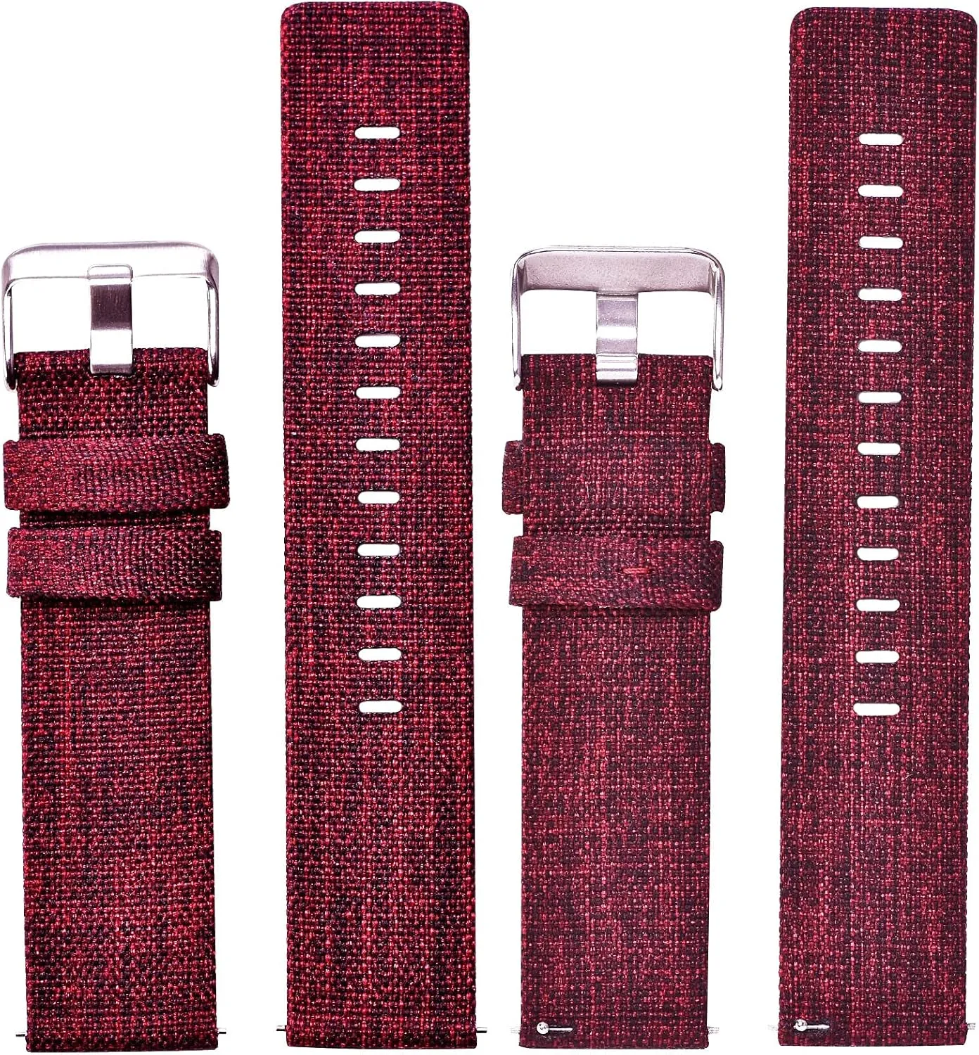Red-B (20 mm Khaki) Nylon Watch Strap Canvas Watch guideline Band 18Mm 20Mm 22Mm Nylon Quick Release Watch Straps Watchbands Sports Strap /20Mm/Wine 