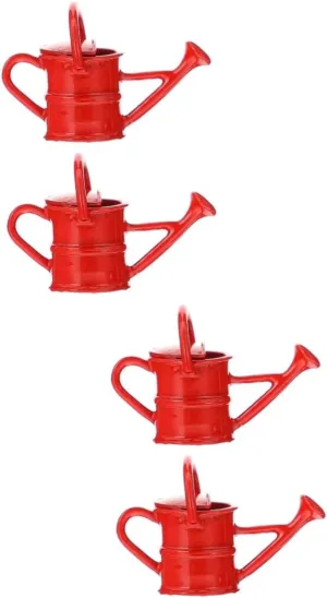 redeem for DIY Miniature Gardens Home Decoration 2pcs*2 Kisangel 2sets Mini Alloy Watering Can Decor for Dollhouse House Accessories Realistic Design Easy to Store 