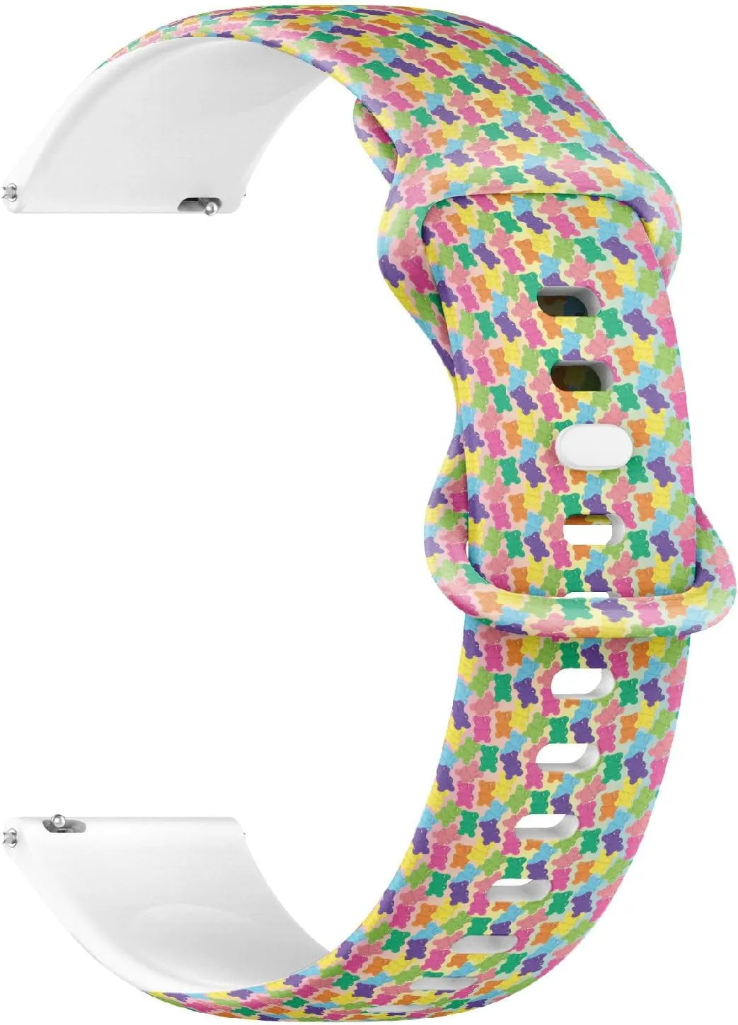 Release dimply Soft Sillicone Sports Watch Band (Gummy Bear Color) Replacement Rubber Strap Bracelet for Women$ Men 18mm Quick 