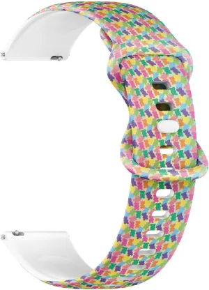 Release dimply Soft Sillicone Sports Watch Band (Gummy Bear Color) Replacement Rubber Strap Bracelet for Women$ Men 18mm Quick 