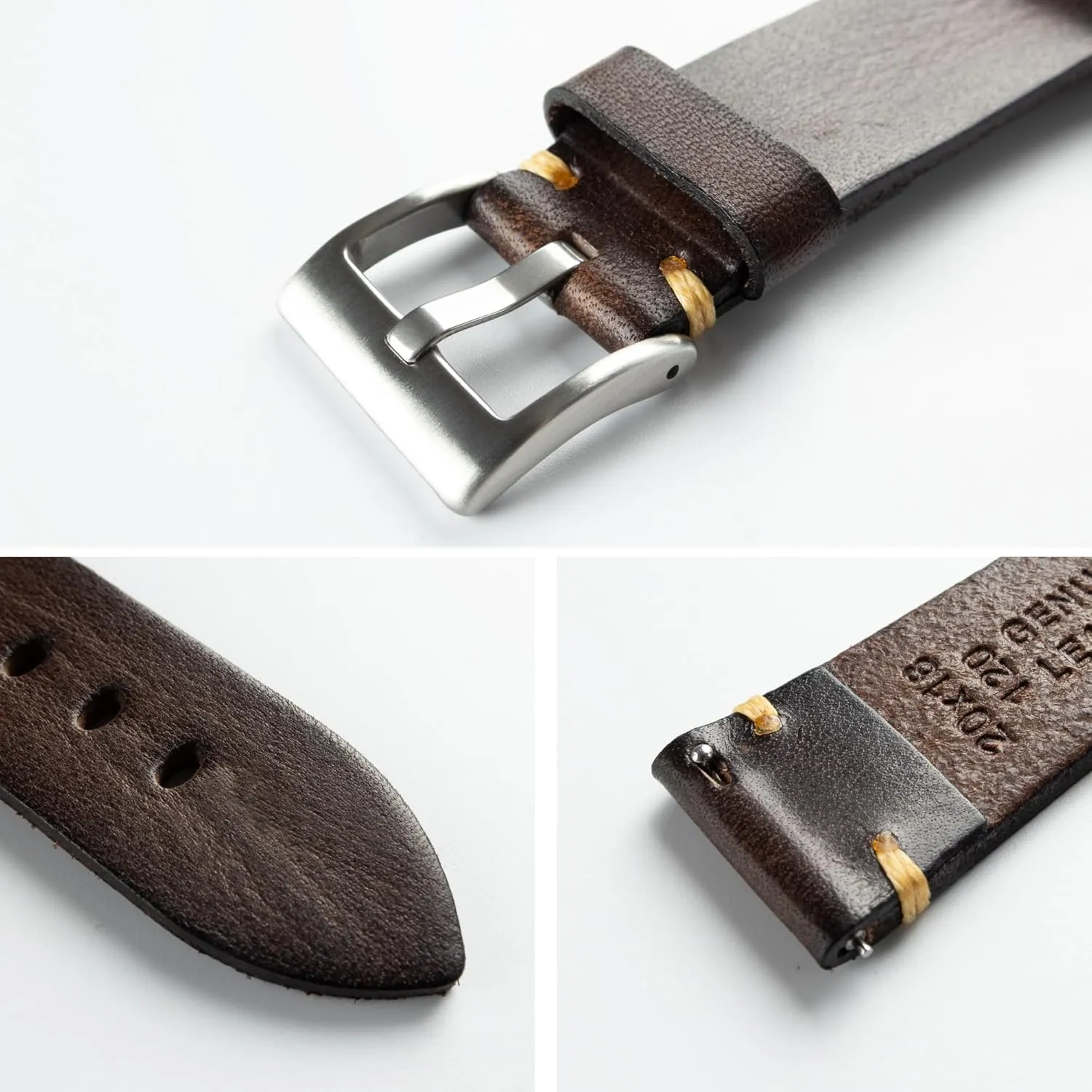 Release Vintage Leather Watch Strap Replacement,Choice of Width-18mm 20mm 22mm phase review prohibitive 24mm or 26mm Retro Handmade Watch Band, Quick 