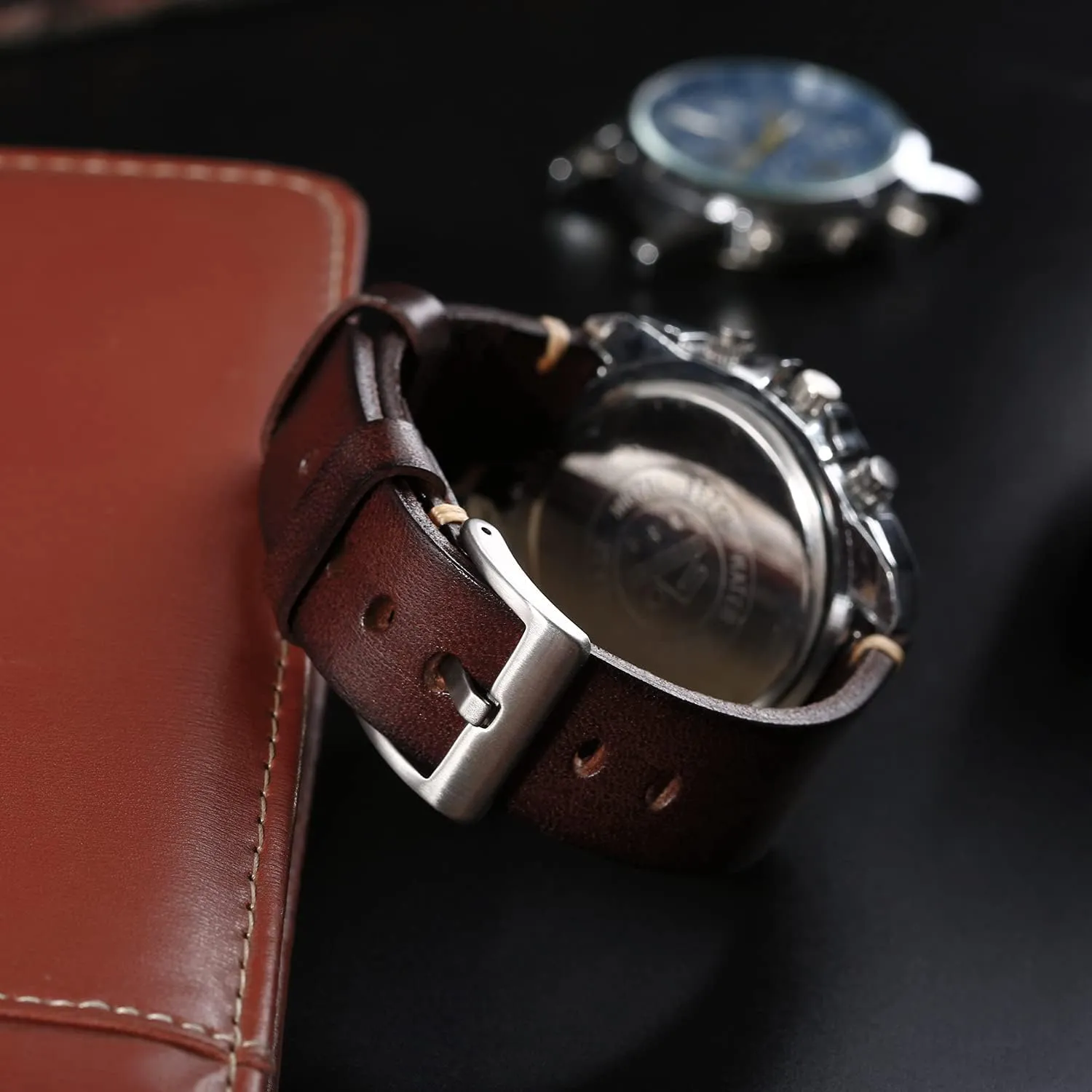 Release Vintage Leather Watch Strap Replacement,Choice of Width-18mm 20mm 22mm phase review prohibitive 24mm or 26mm Retro Handmade Watch Band, Quick 