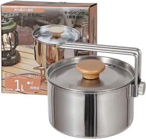 Removable fray imperative etch resume Spain Handle Portable 304 Stainless Steel Cooking Kettle for Outdoor Hiking Topyond Camping Kettle, Stainless Steel Kettle, Camping Pot, 