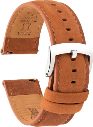 Replacement for conductor Men and Women$ Watch and Smartwatch$ Choice of Width - 18mm 19mm 20mm 21mm 22mm Leather Watch Bands Quick Release$ Vintage Elegant Top Grain Leather Watch Band Straps 