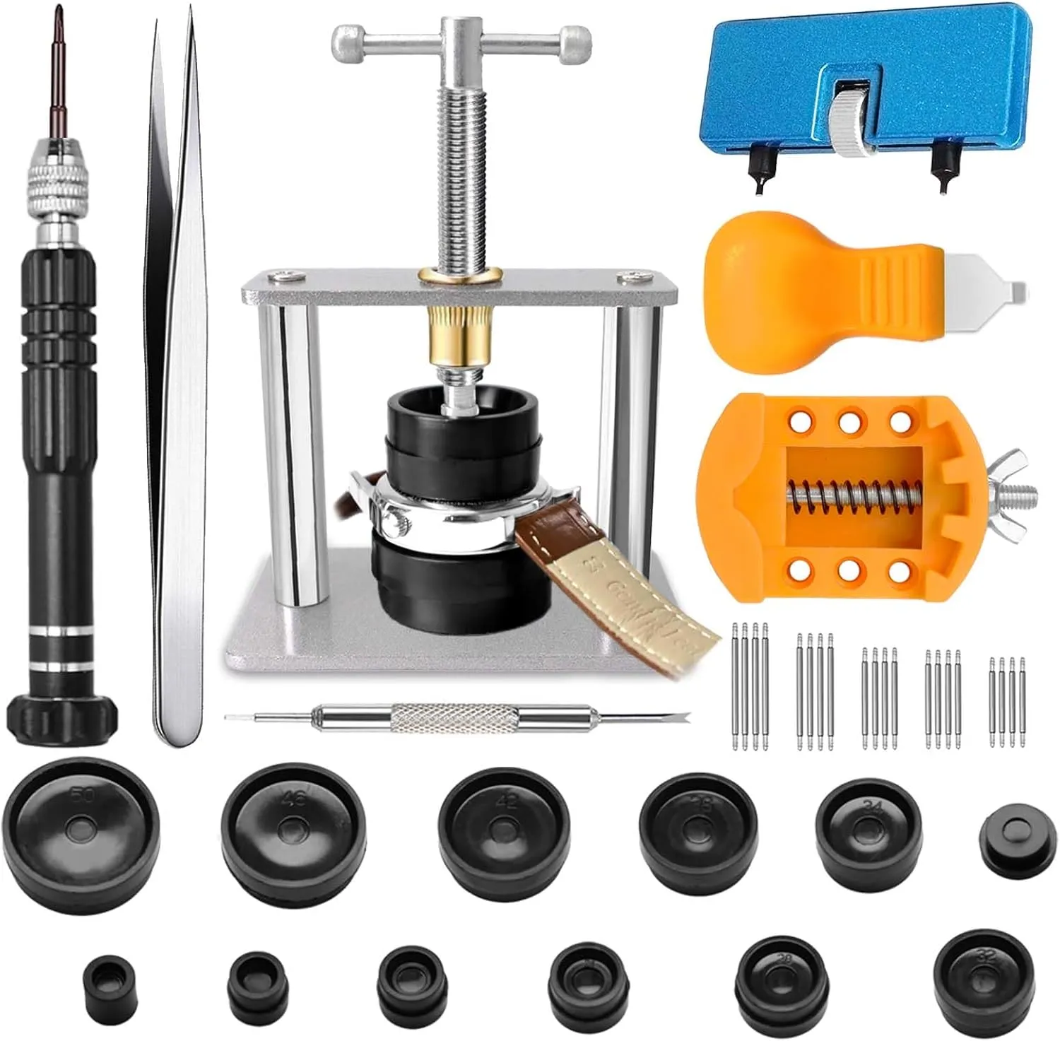 Replacement, Watch Band Replacement Tool, Watch Repair Screwdriver, Watch Back Remover Holder, Spring Bar, Tweezers Watch Repair Kit, GLDCAPA Watch wet wan chubby duck manage Press Tool Set, Watch Case Opener, Watch Battery 