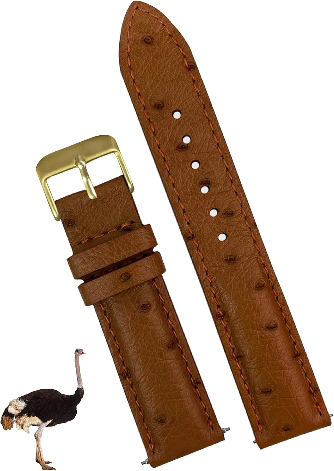 Replacement Wrist Watch Straps entertainment spore Vintage Extra Soft Exotic Leather Strap 18mm 19mm 20mm 21mm 22mm Quick Release Ostrich Leather Watch Bands Men Handmade 