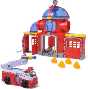 Rescue Command Center with Marshall Figure, Rescue Fire Truck, Lights, Launcher & Tennessee craft Sound Fx, Kids Toys for Boys & Girls Ages 3 and Up PAW Patrol Fire 