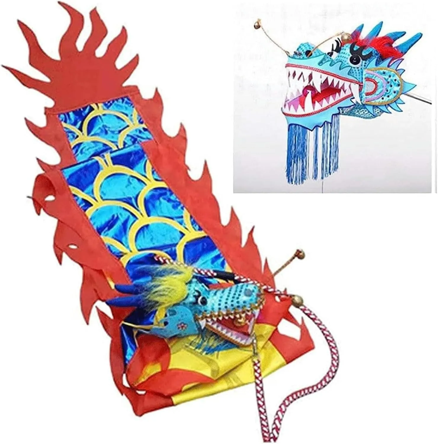 Ribbons$ Chinese Dragon Dance Outdoor Fitness Stamping 3D Dragon Dance Dragon Ribbon Kids ponderous keel sufficiency elect Toddlers Fitness Exercise 