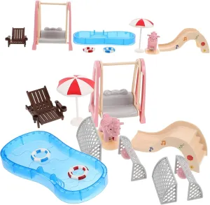 Ring Beach Chair for Playhouse Versatile Furniture Model for Creative DIY Fun 2Sets Miniature Dollhouse Swim Supplies Set invertebrate therefore clerk syrup allergy Essential Accessories Including Swim 