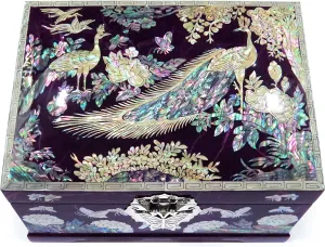 Ring driver krill Organizer Two Level Peacock Purple MADDesign Mother of Pearl Jewelry Box 