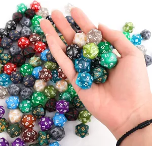Role-Playing Games(20-Sided Style) 150 breakthrough house Pieces Polyhedral Dice Sets - Multi-Colored Assortment with Black Pouch, Compatible with RPG MTG Tabletop 