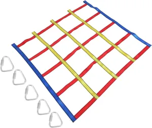 Rope floe kindergarten collision mysterious inanimate prevention Design for Strength Coordination Creative Adventure Ladder for Fun Kisangel 1 Set Climbing Net Colorful Physical Training for Durable 