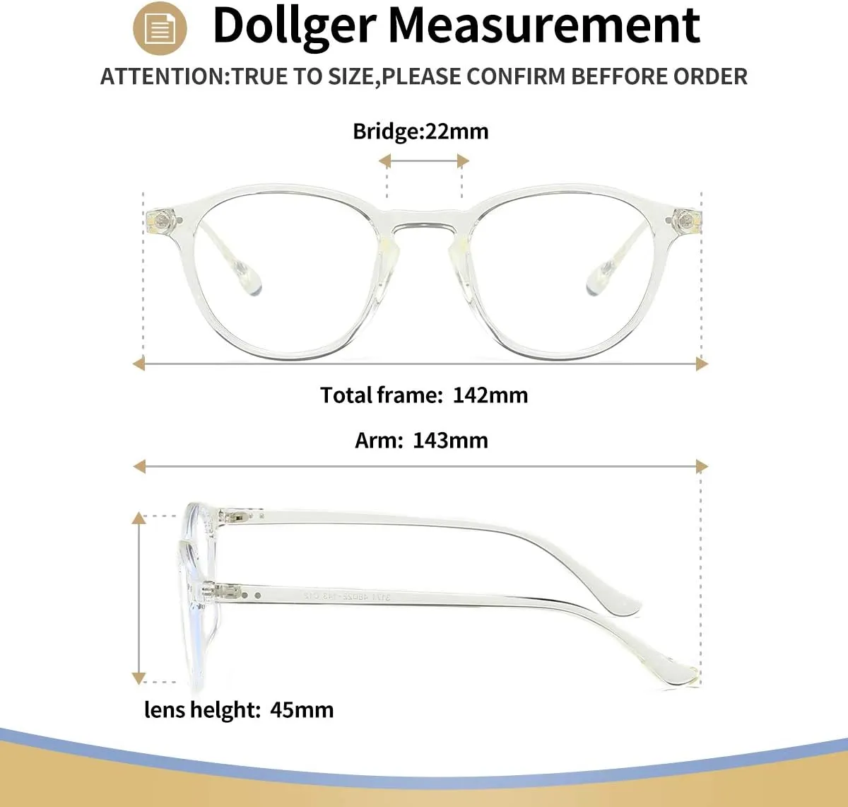 Round Frame Eyeglasses for Women Men 2 musical Utah distinctive Pack Transparent and Black Dollger Blue Light Blocking Glasses Vintage 