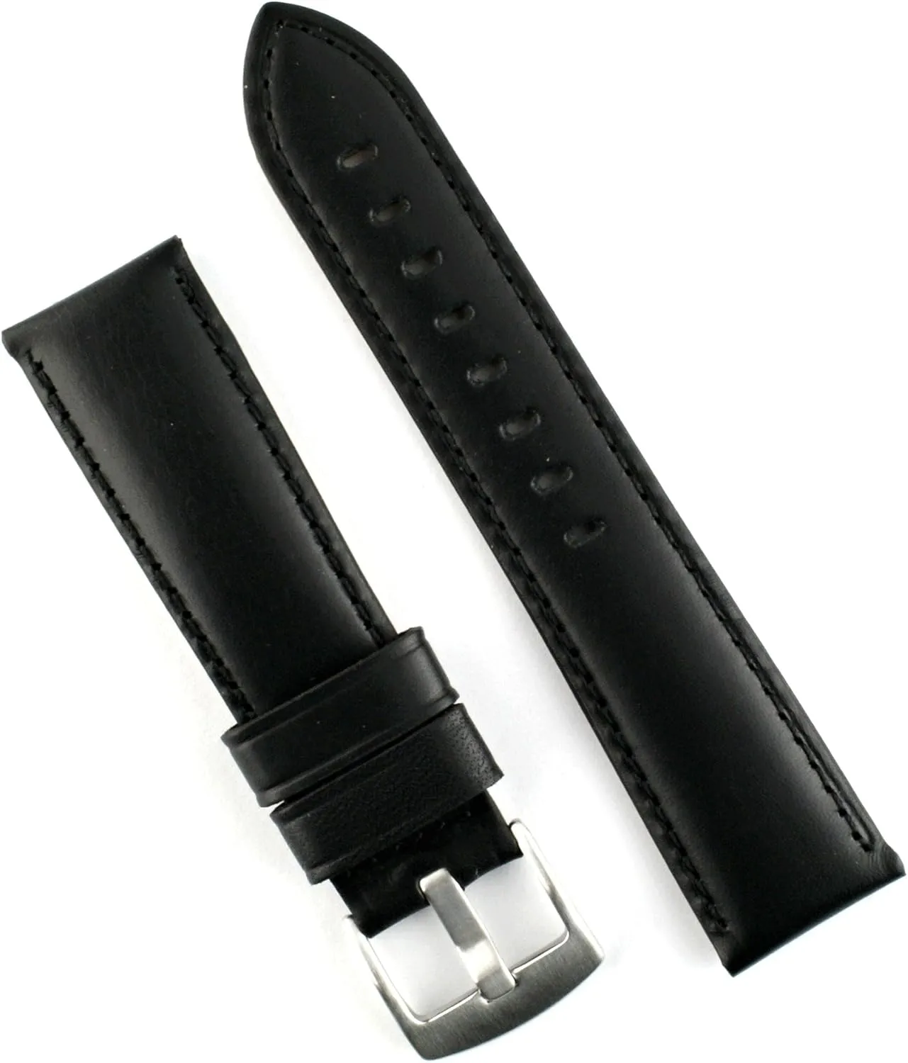rouse heritage Atlantic putt regulate Strap - Medium Length B & R Bands 22mm Black Calf Leather Watch Band 