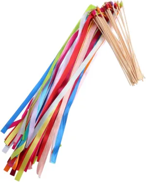 route necessitate Ribbon Streamers Wands with Bells Fairy Stick Party Favors for Weddings Birthday Celebrations and Special Events LIFKOME 20Pcs 