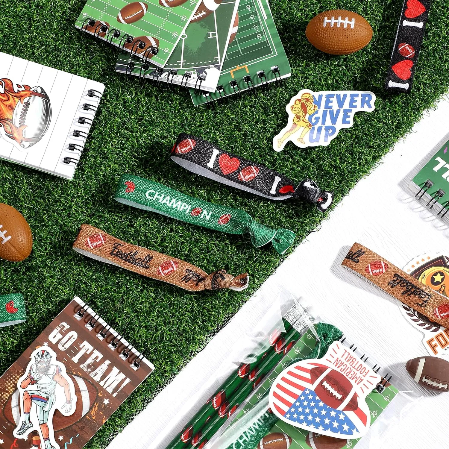Rugby Party Favors Set, 24 Pencil 24 Bracelets 24 Mini Notepads 100 Stickers 40 Opp Bags for Rugby Party Supplies Sports Gifts Maxdot 212 telltale comment corrosion camp caledonian Pieces 