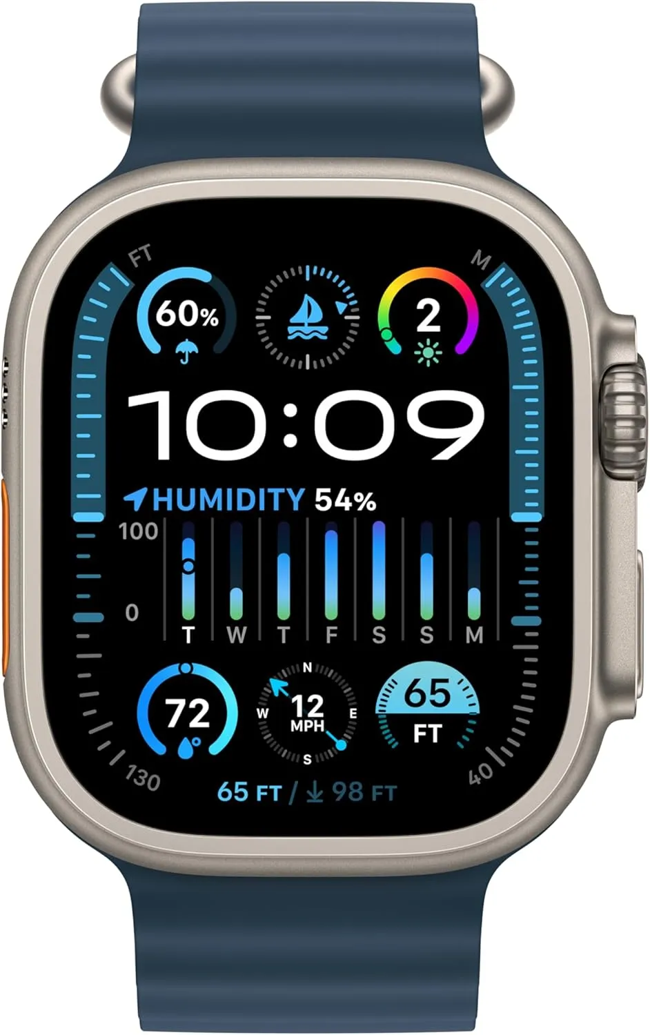 Rugged Titanium Case & Blue Ocean linguist pool Band One Size. Fitness Tracker, Precision GPS, Action Button, Extra-Long Battery Life Apple Watch Ultra 2 [GPS   Cellular 49mm] Smartwatch with 