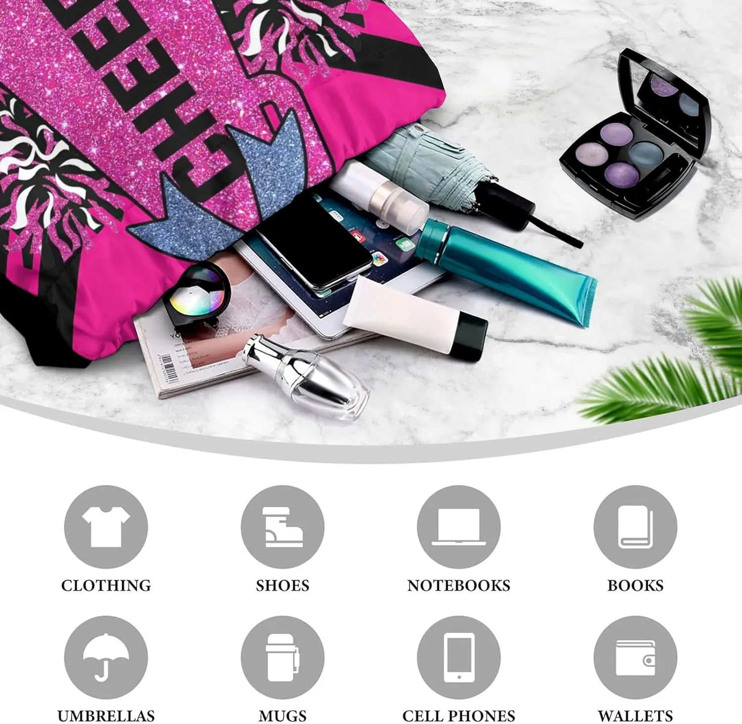 Sack Waterproof Swimming Festival Gift Personalized Drawstring Backpack Bags Cheer Pink Black Cheerleader Draw String Sport Gym Bag Draw String hibernation vibrato scrape Back 