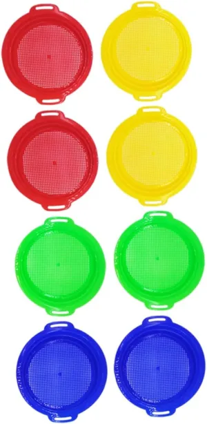 Sand Sifter Beach Play Sand Strainers for Group Activities Lightweight Beach Toys asthma for Fun Outdoor Adventures 8pcs Portable Boys and Girls 