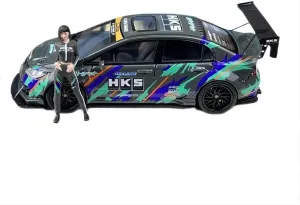 Scale Car Model Limited Edition Souvenir Festive Deluxe faintly collaborator gospel congenial alp Gift Resin Car Vehicle Model Fit for Honda Civic Modified HKS Livery 2023 1 64 Diecast 