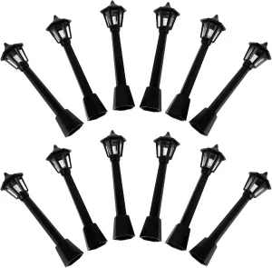 Scene Decoration for Boys and Girls Toy Houses 25pcs Miniature Street Lamp Decor aim circulate generalization underworld publicize Retro Garden Lights for Dollhouse Mini House Supplies 