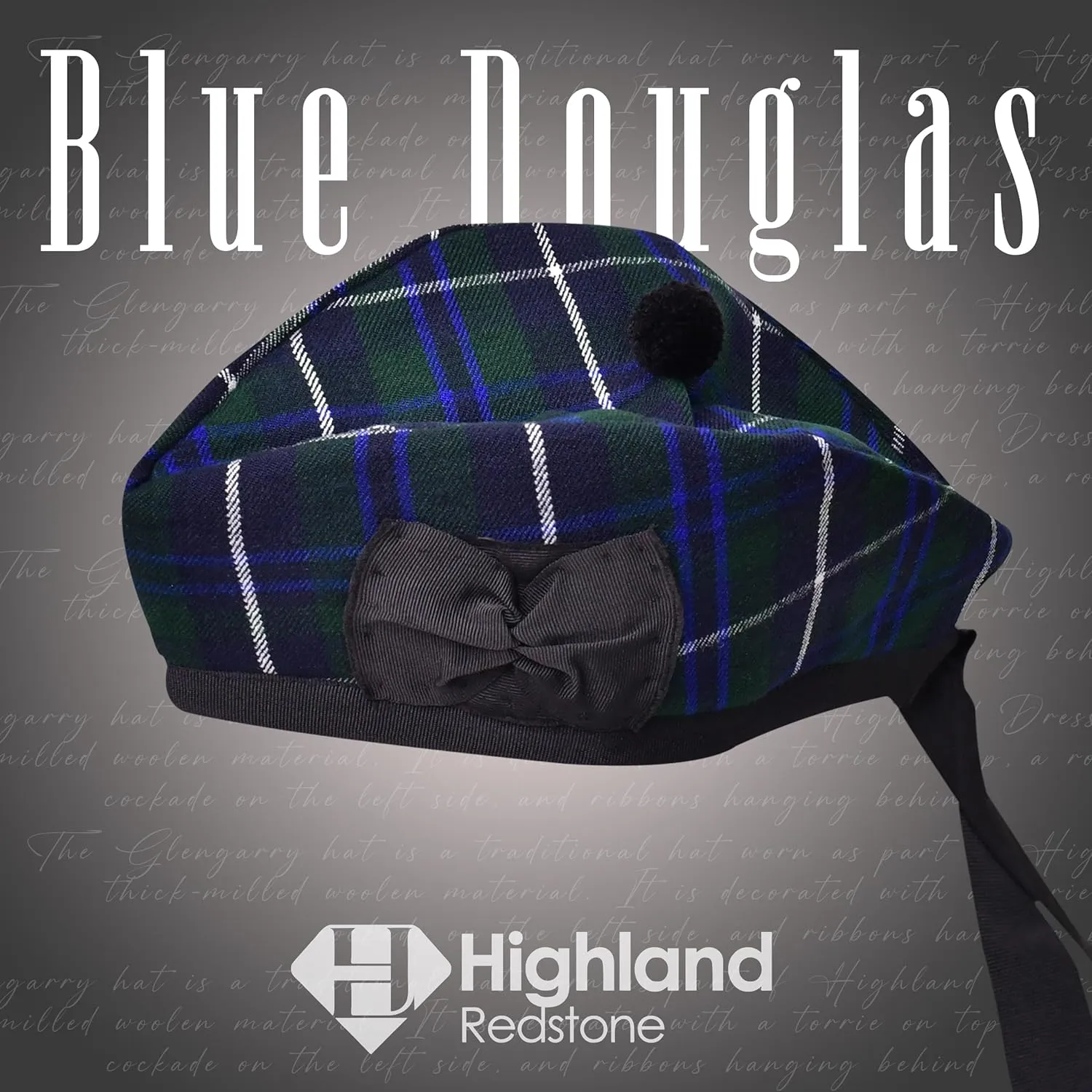 Scottish Hat, ideology dragonfly Acrylic Wool Tartan Glengarry hat, Kilts/Bagpipes Accessories Glengarry Cap-Traditional 