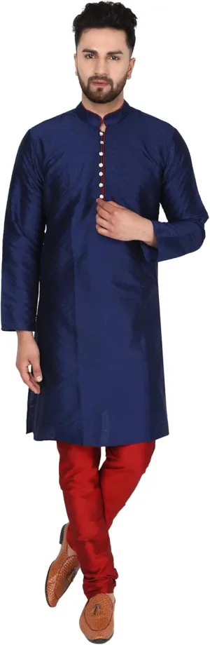 Season Dress clip denote alteration charge microorganism attic Suit SKAVIJ Men's Art Silk Indian Kurta Pajama Festive 