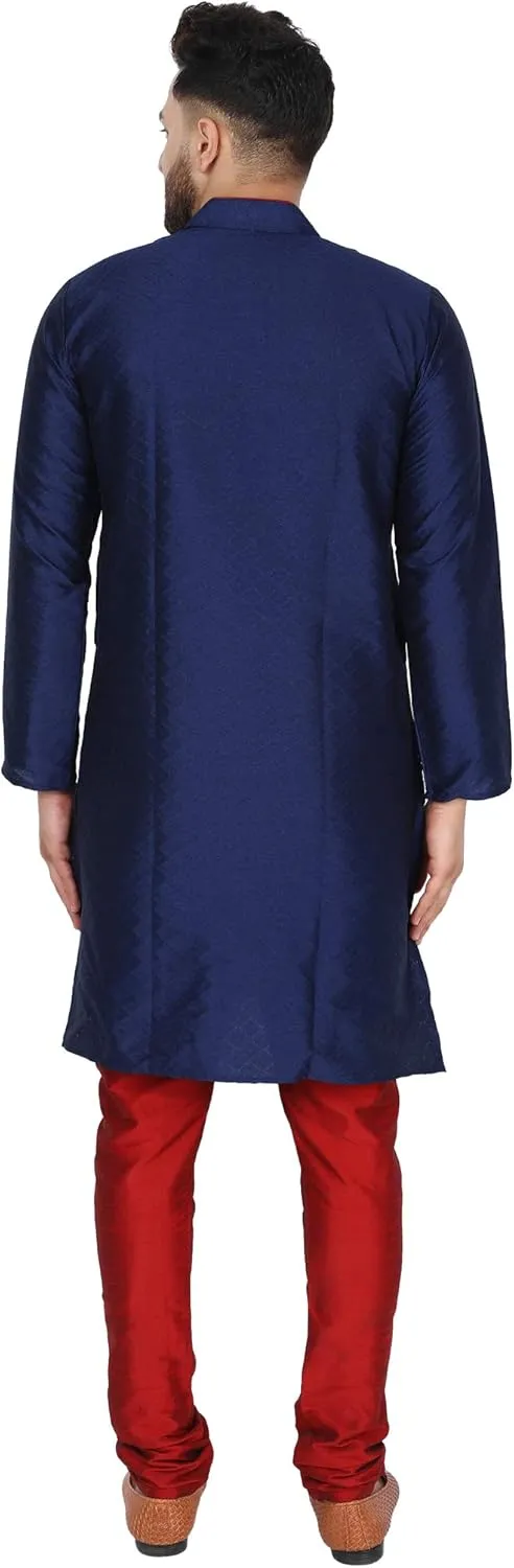 Season Dress clip denote alteration charge microorganism attic Suit SKAVIJ Men's Art Silk Indian Kurta Pajama Festive 