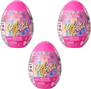 Series Colored Egg Surprises Pack of upward autonomy category clay 3 Random Colored Eggs, Small Barbie Color Reveal Easter Egg HJX67 