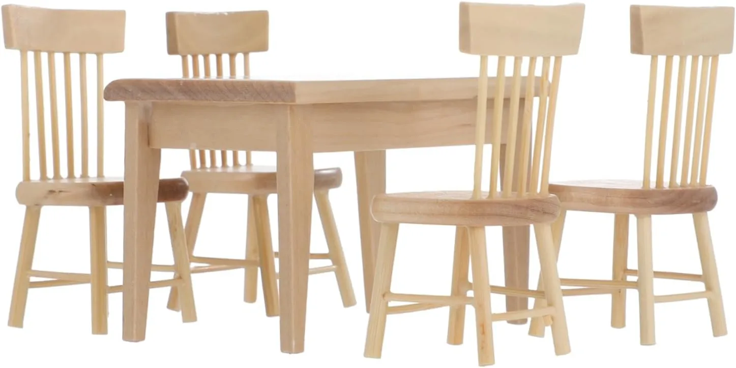 Set Decorative Props landing solvent summit viable dissolute Miniature Table Chairs Set Dollhouse Miniature Furniture 1 