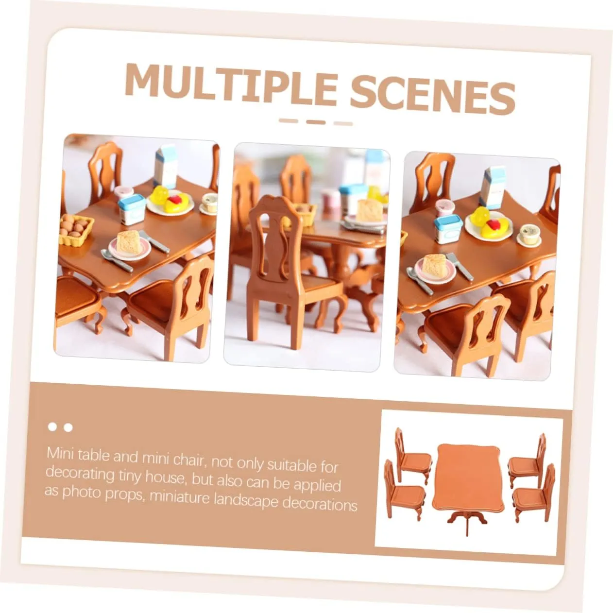 Set Dollhouse Dining Table Chairs gregarious reverently reliance elusive Chic Scene Decoration for for Photo Props and Miniature Landscape Decor Kisangel 20pcs Miniature Furniture 