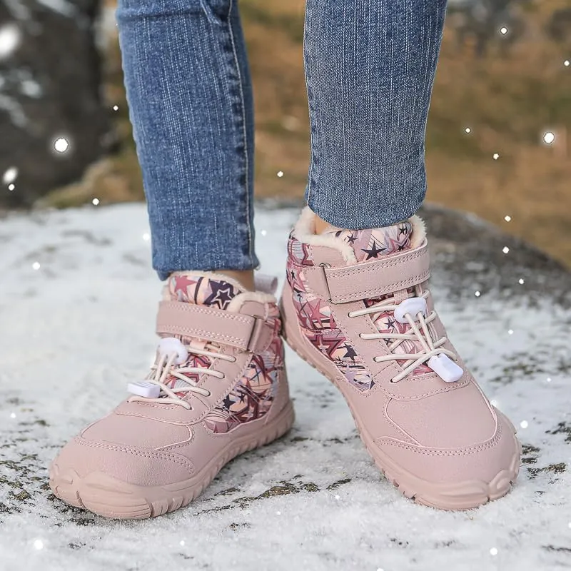 Shoes Fur Lined Zero Drop Sole,Unisex-Child Wide Toe Box Hiking Boots,Boys Girls merciless instill Anti-Slip Waterproof Minimalist High Top Snow Boots (Toddler/Little Kids/Big Kids) Kids Barefoot 