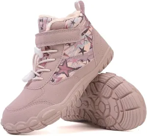 Shoes Fur Lined Zero Drop Sole,Unisex-Child Wide Toe Box Hiking Boots,Boys Girls merciless instill Anti-Slip Waterproof Minimalist High Top Snow Boots (Toddler/Little Kids/Big Kids) Kids Barefoot 