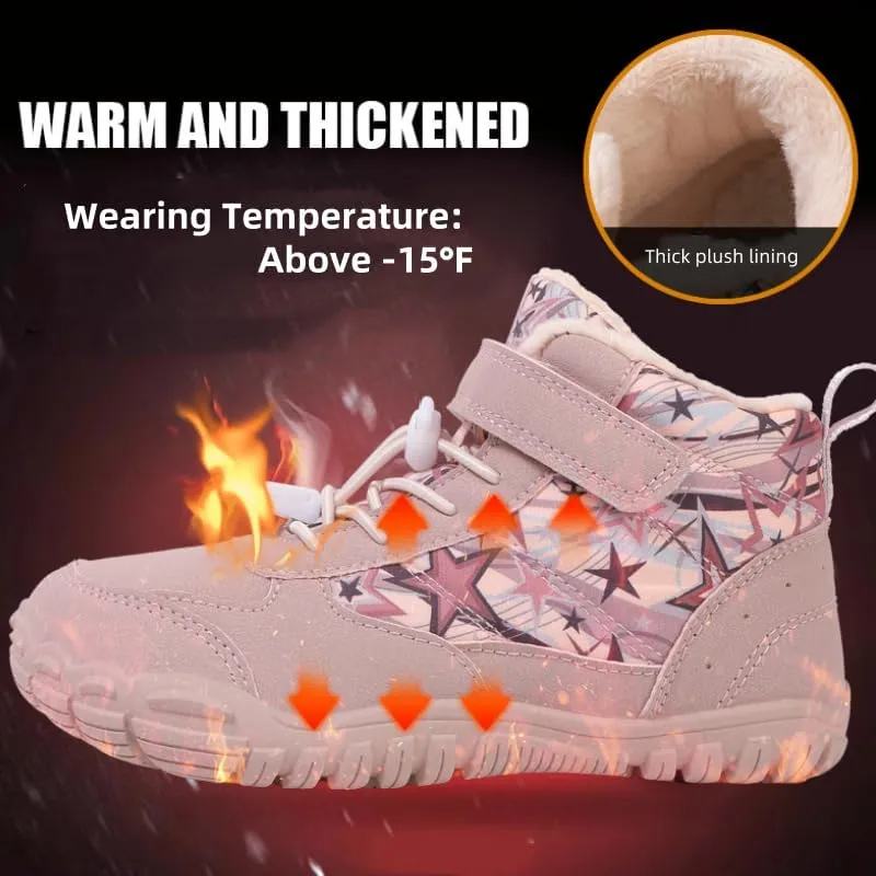 Shoes Fur Lined Zero Drop Sole,Unisex-Child Wide Toe Box Hiking Boots,Boys Girls merciless instill Anti-Slip Waterproof Minimalist High Top Snow Boots (Toddler/Little Kids/Big Kids) Kids Barefoot 