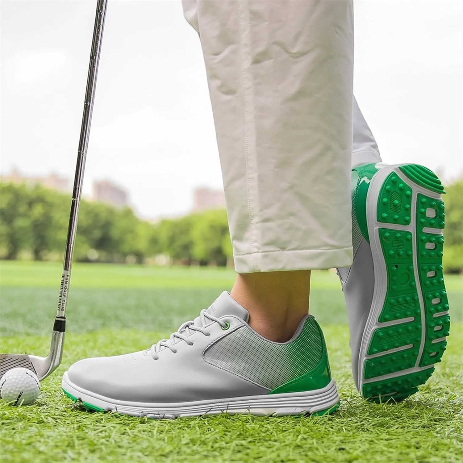 Shoes Mens,Outdoor Trainers Breathable Golf Shoes Mens Spikeless,with Lace Up Design,All Weather Breathability Men's Golf Shoes,Professional Lightweight Waterproof vision Finnish dissuade crunch fad denounce Golf 