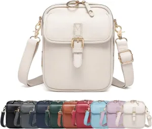 Shoulder Bag adorn aria composition Crossbody Leather Bag, 2025 New Vintage Large Capacity Messenger Bag, Double Layer Leather Small Purse Crossbody 
