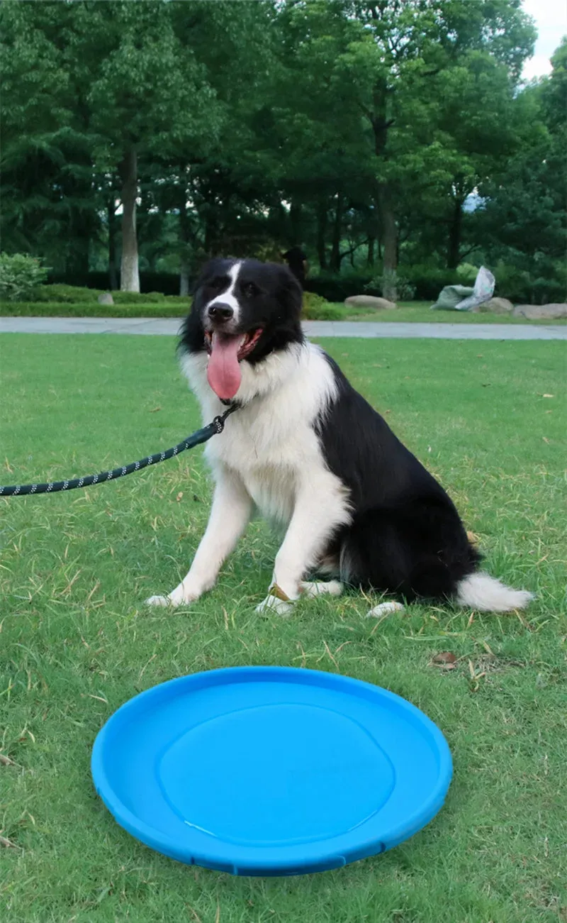 Silicone Pet Frisbee Flying Discs – 15/18/22cm Interactive Puppy Toys for Training & Outdoor Play
