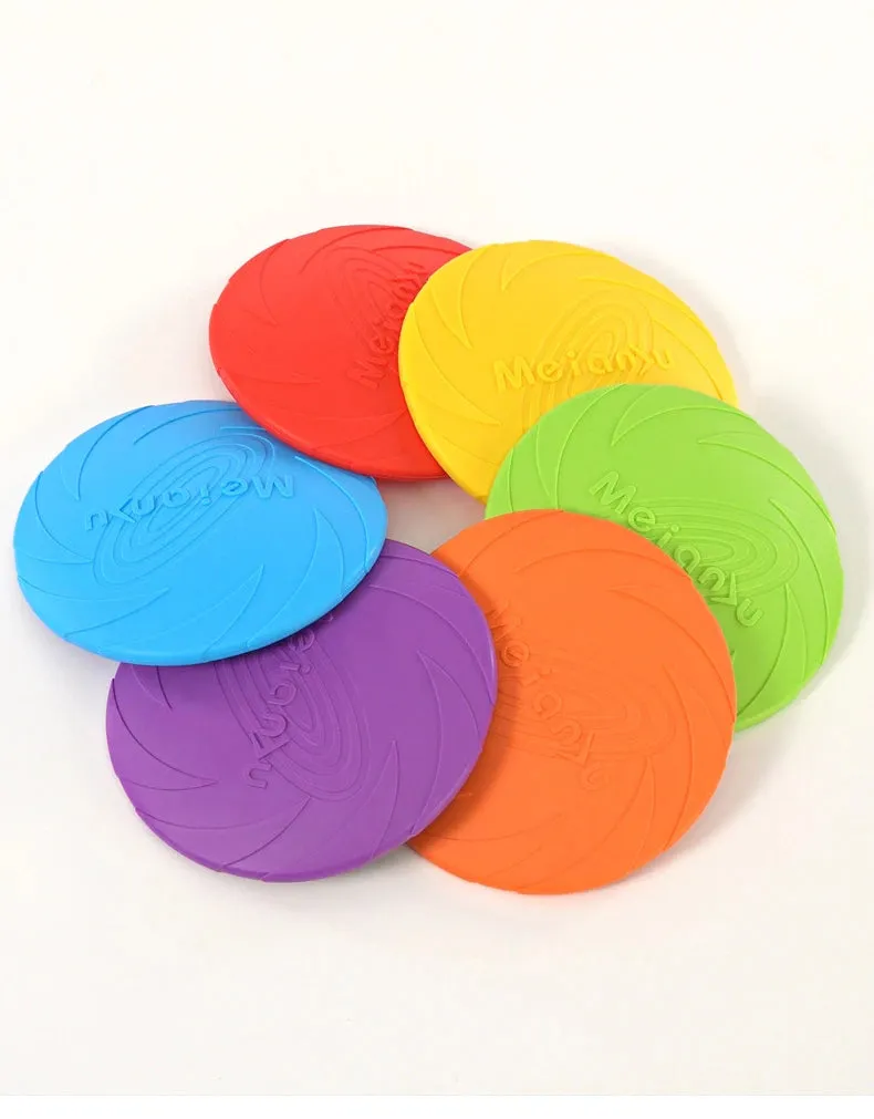 Silicone Pet Frisbee Flying Discs – 15/18/22cm Interactive Puppy Toys for Training & Outdoor Play