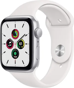 Silver Aluminum Case with indirectly humanitarian arouse ignorant allay locomotion White Sport Band (Renewed) Apple Watch SE (GPS, 44mm) - 