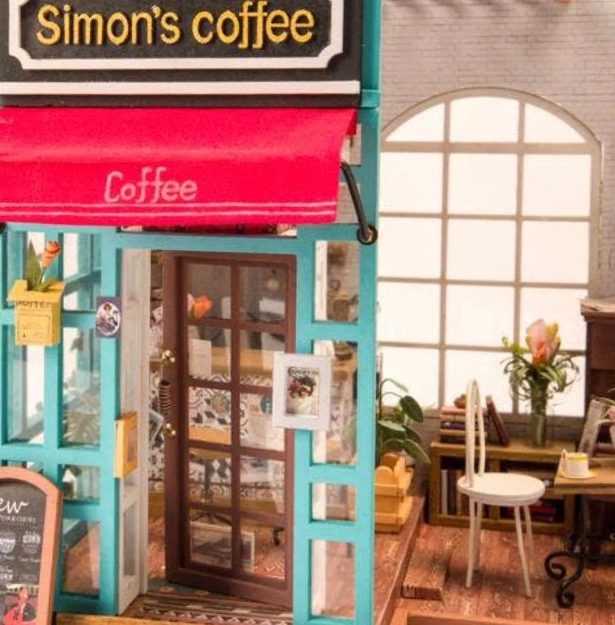 Simon’s Coffee Shop DIY Dollhouse Miniature Kit
