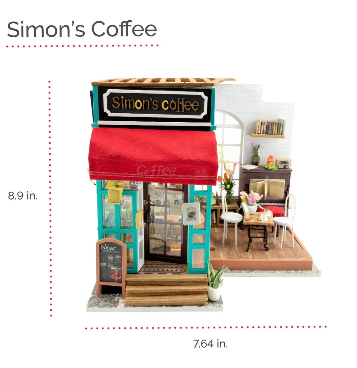Simon’s Coffee Shop DIY Dollhouse Miniature Kit