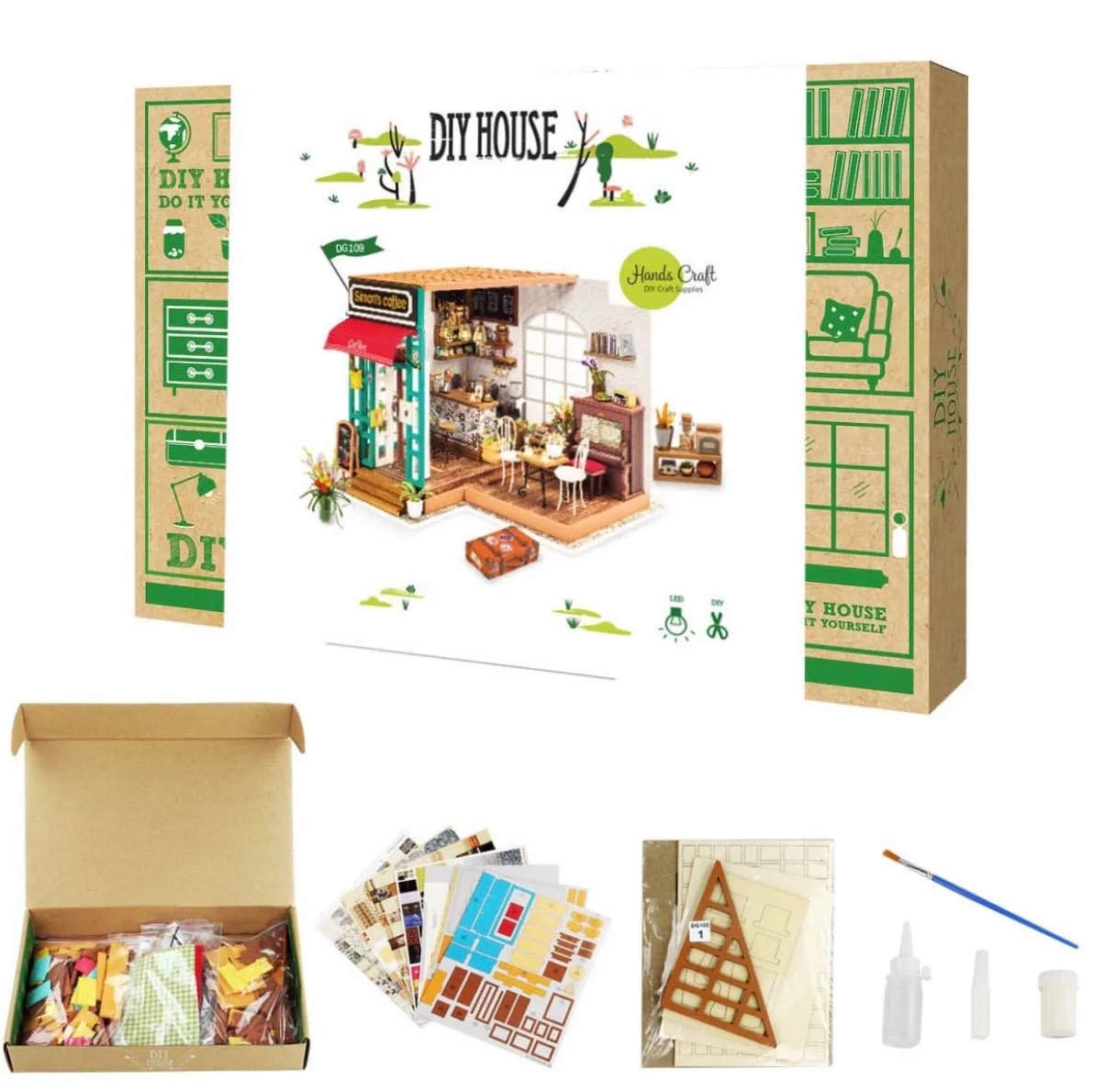 Simon’s Coffee Shop DIY Dollhouse Miniature Kit