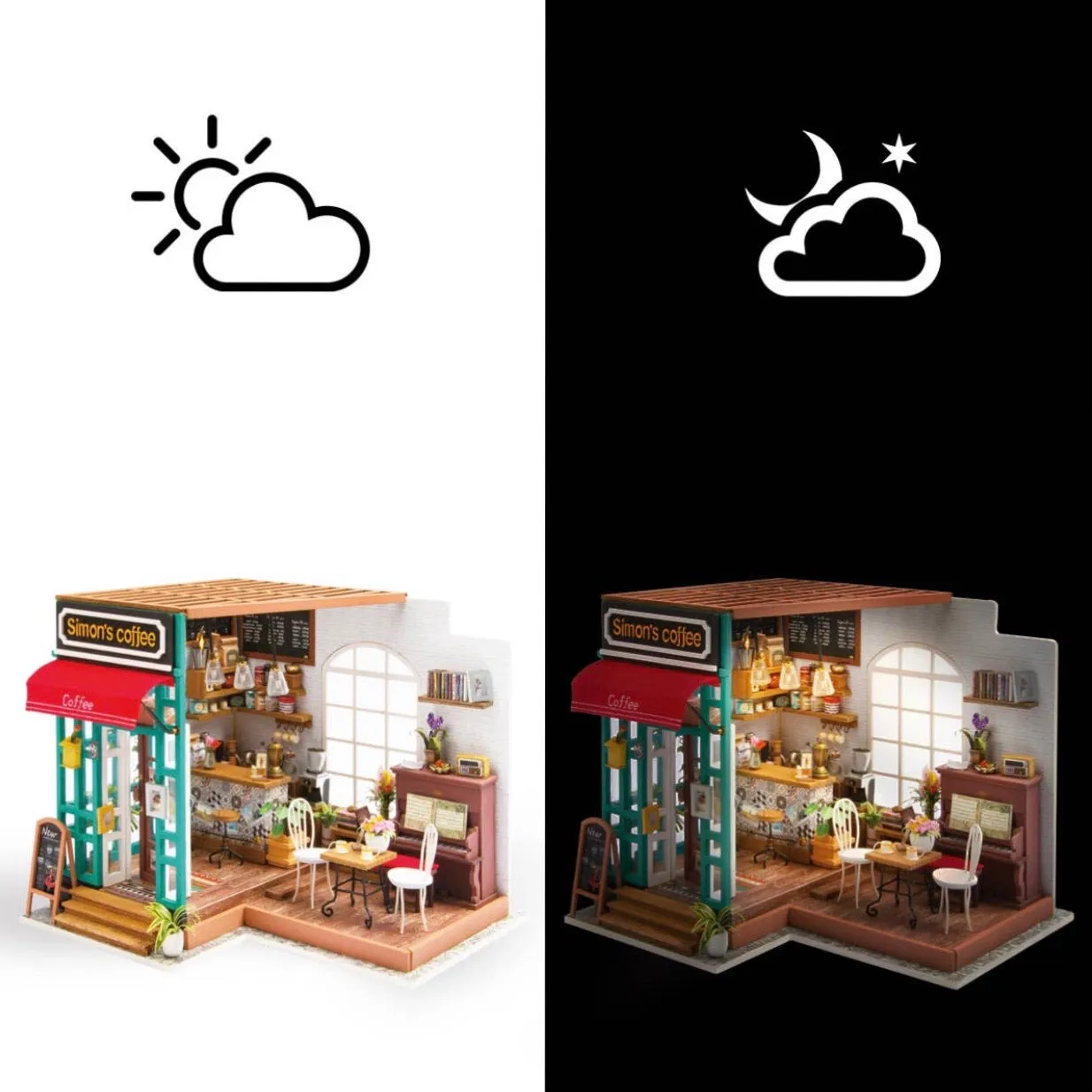 Simon’s Coffee Shop DIY Dollhouse Miniature Kit