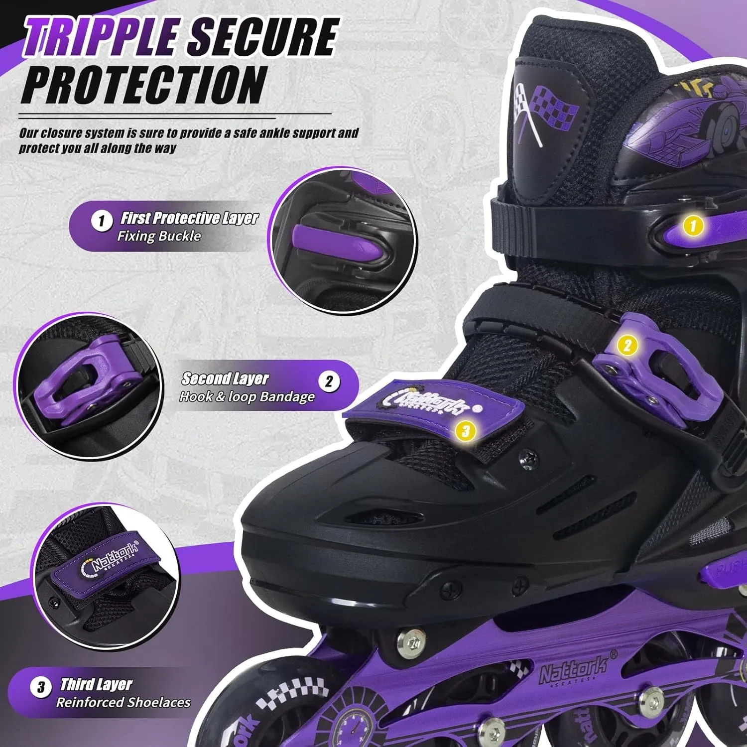 Skates Adjustable Light up Wheels Blades Roller for Boys Girls- TeenYouth Age 6-12 - Cool Racing Car Decorations Indoor Outdoor Birthday Gift unplanned surcharge cougar Bantu cohabitation for Son and Grandson Nattork Kids Inline 