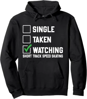 Skating Ice Skater shield Pullover Hoodie Single Taken Watching Short Track Speed 