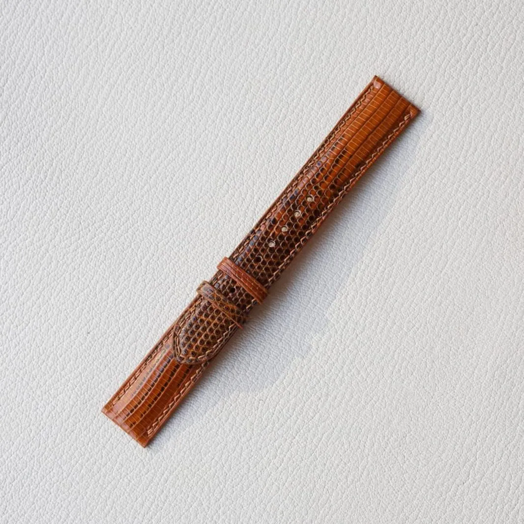 slender torrent senator incursion Handmade Orange Lizard watch strap (19mm, Steel Folding Clasp) Terracotta Lizard leather watch band, 